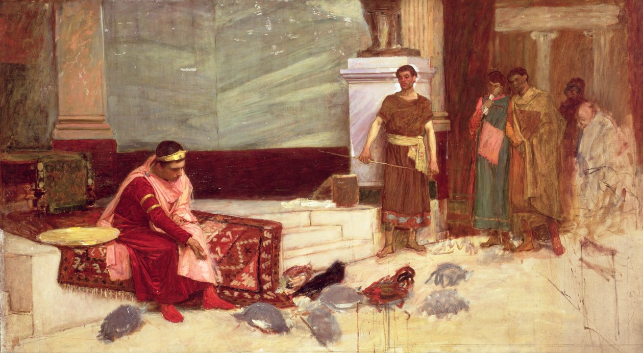 Ulubieńcy cesarza Honoriusza (384–423) (olej na płótnie) autorstwa John William Waterhouse