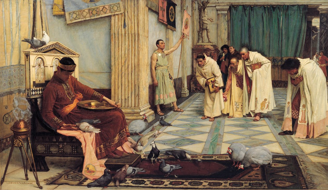 Faworyci cesarza Honoriusza, 1883 autorstwa John William Waterhouse