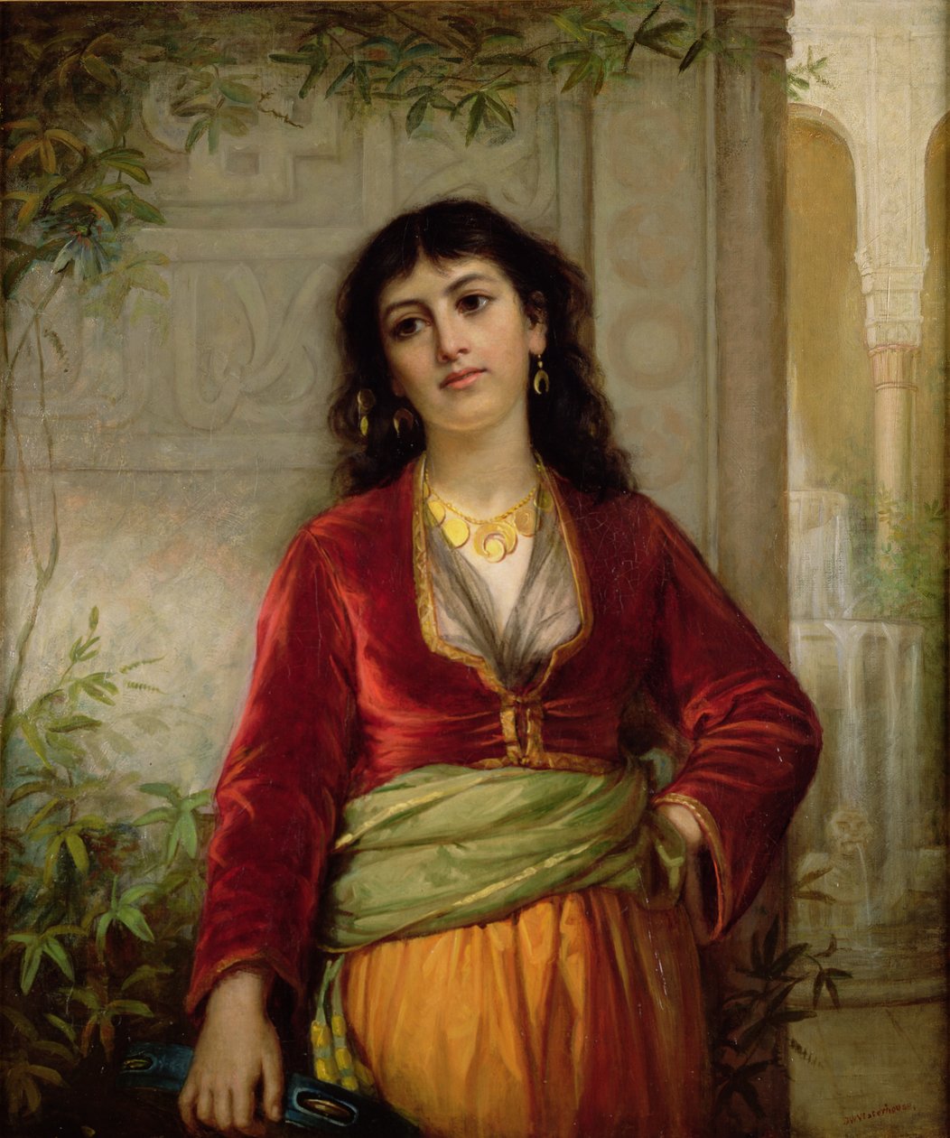 Niepożądany towarzysz (Scena uliczna w Kairze), ok. 1872-73 (olej na płótnie) autorstwa John William Waterhouse