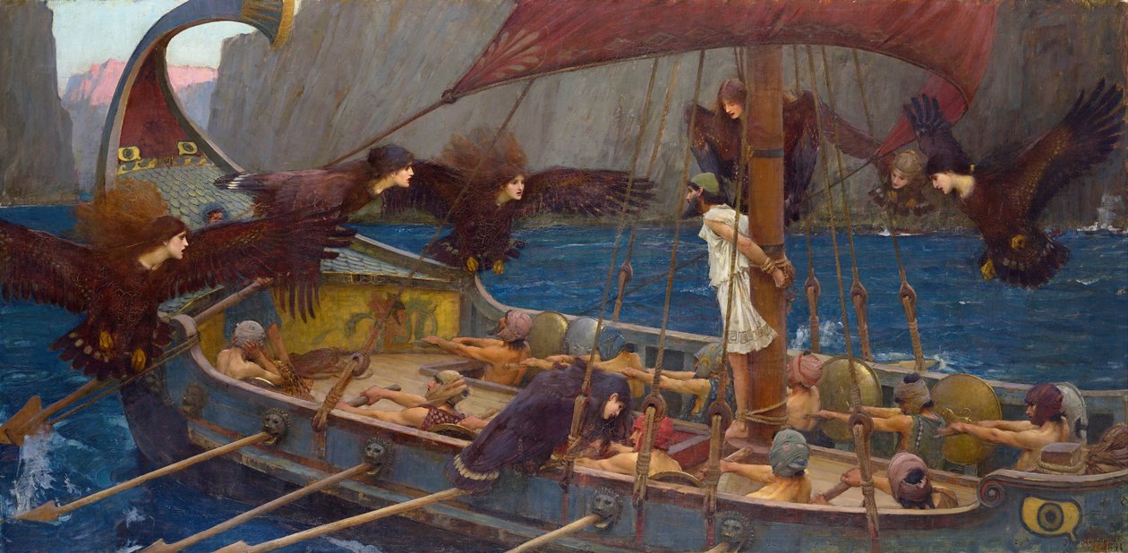 Ulisses i syreny autorstwa John William Waterhouse