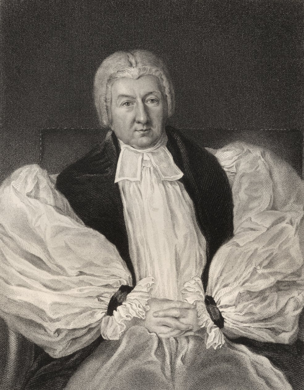 Herbert Marsh, Lord Bishop of Peterborough, rycina Johna Cochrana (fl.1821-65), z „Narodowej Galerii Portretów, tom II”, wydana ok. 1835 (lito) autorstwa John William Wright