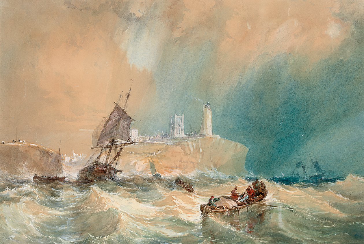 Bryg handlowy ucieka z Tynemouth autorstwa John Wilson Carmichael