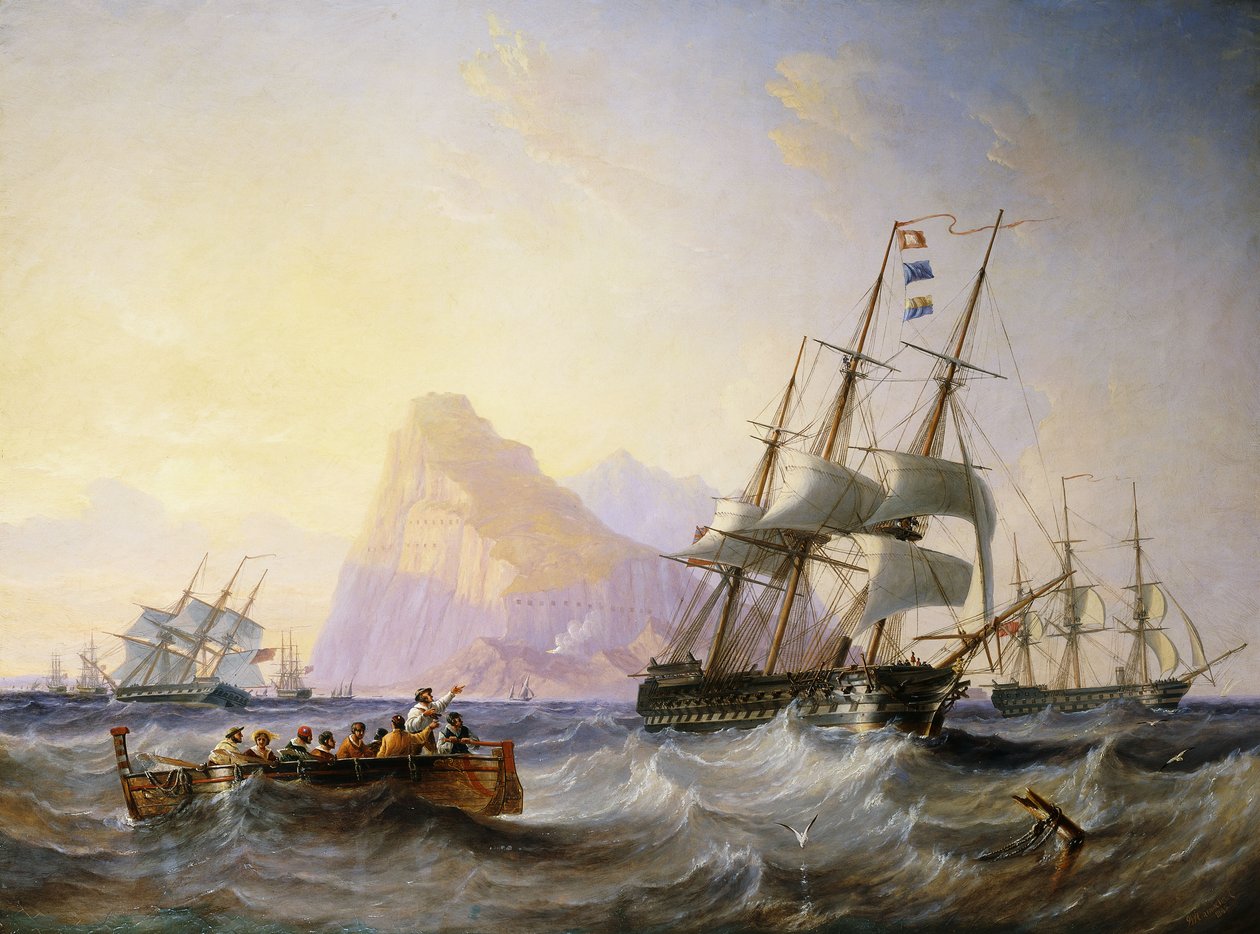 Brytyjscy mężczyźni O „Wojna Gibraltaru, 1855 autorstwa John Wilson Carmichael