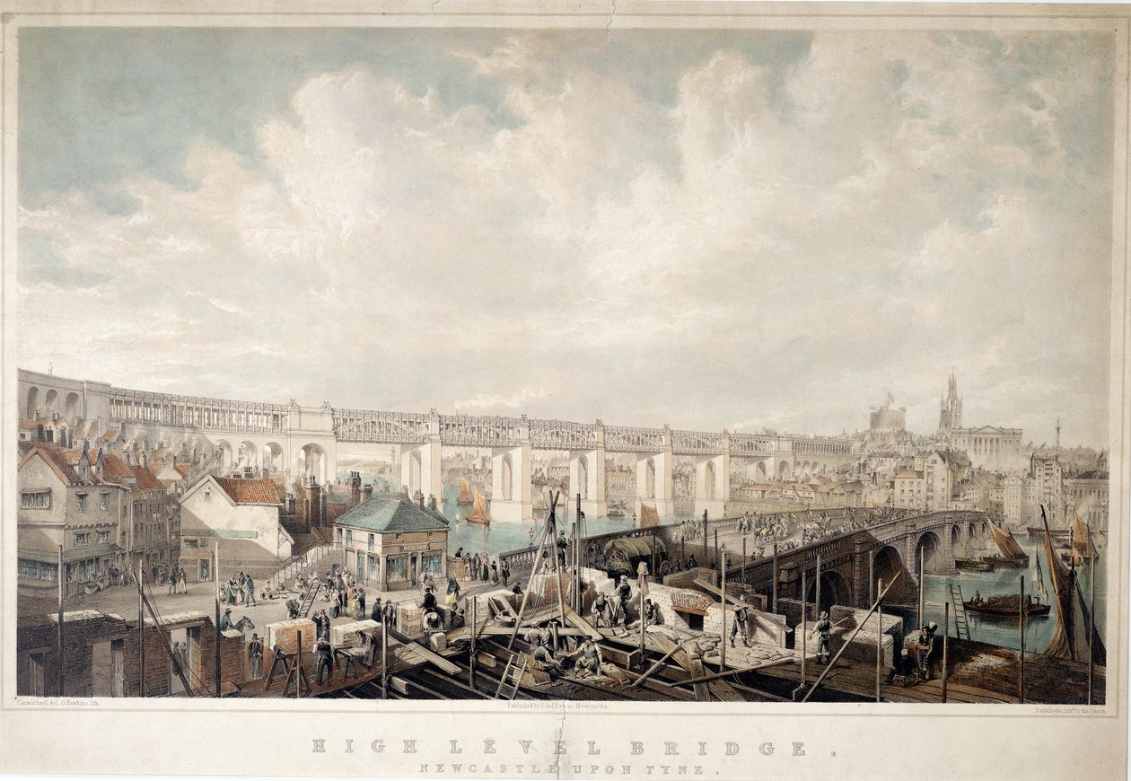 Most wysokiego poziomu, Newcastle upon Tyne, grawerowany przez George