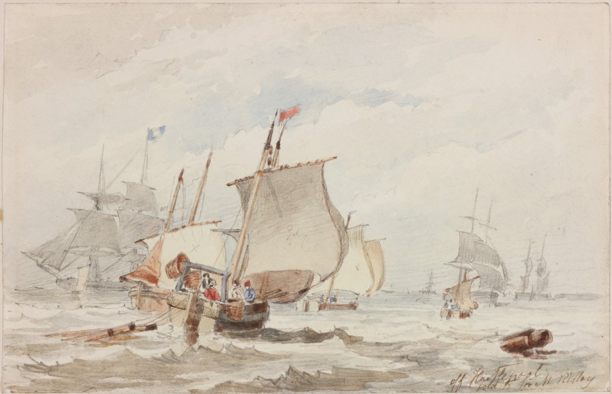 Off Hartlepool (ołówek i akwarela na papierze) autorstwa John Wilson Carmichael