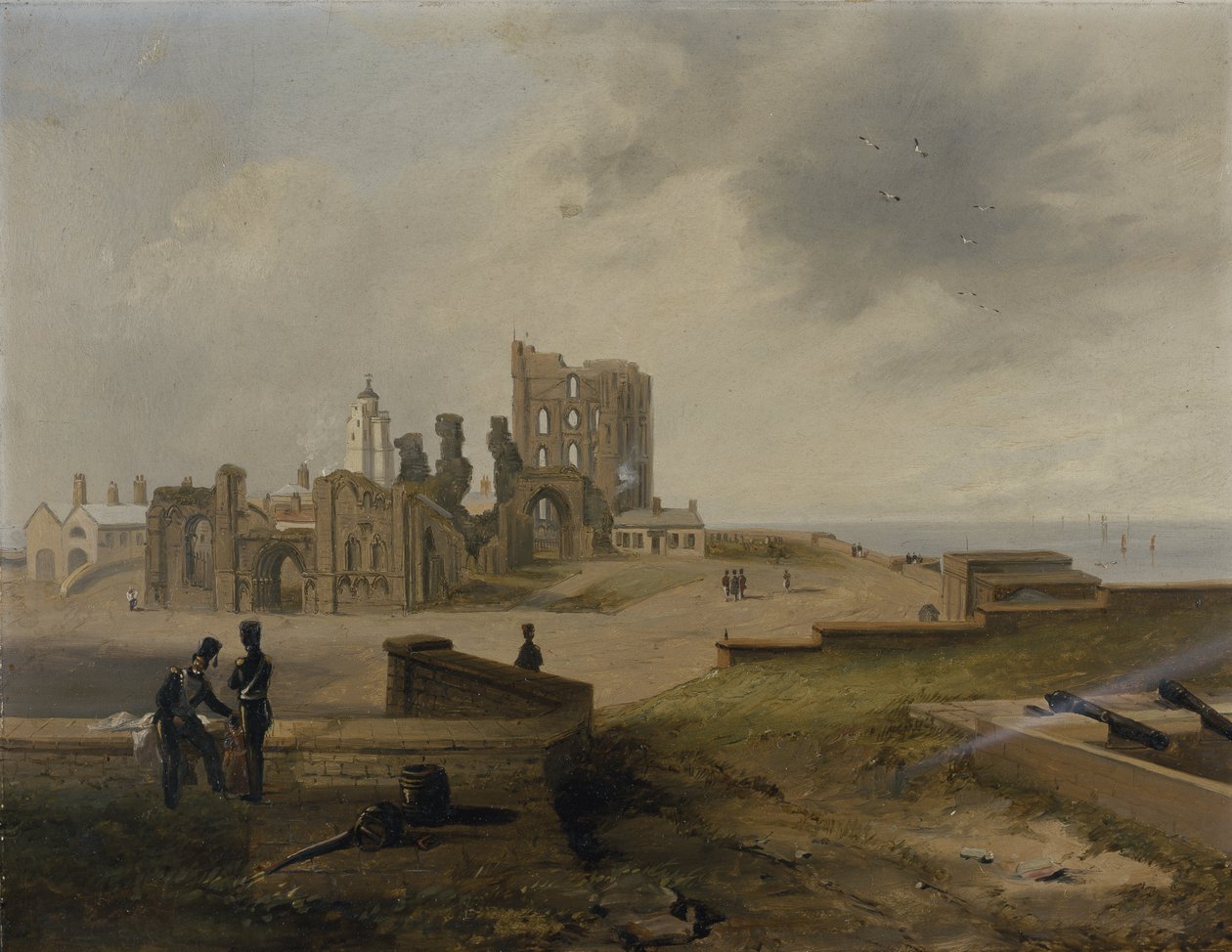 Tynemouth Priory ze wschodu autorstwa John Wilson Carmichael