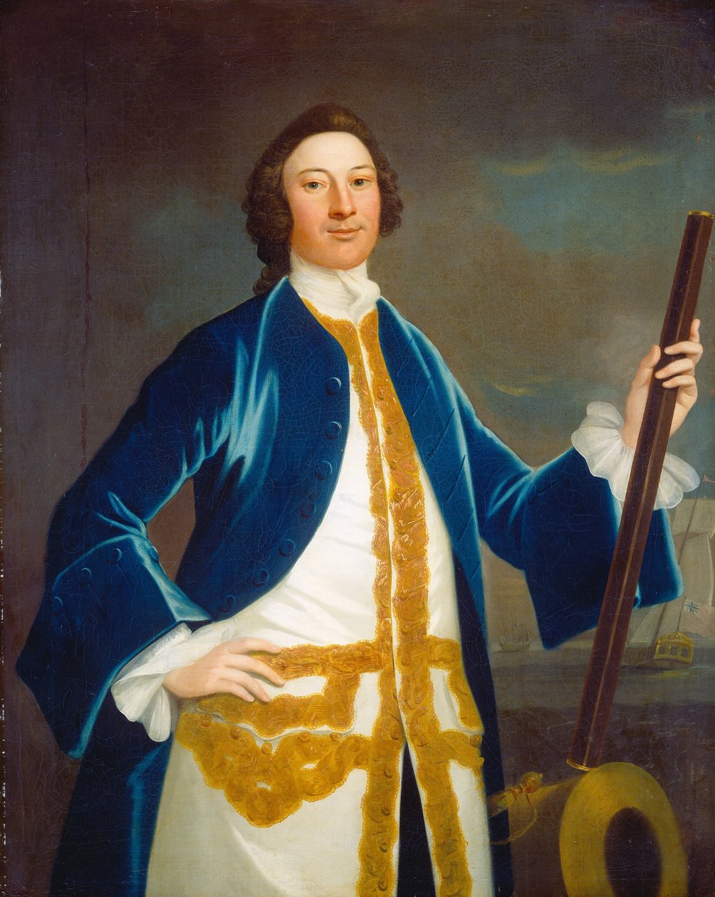 Niezidentyfikowany brytyjski oficer marynarki wojennej 1745. autorstwa John Wollaston