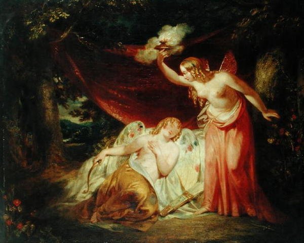 Psyche Zakochana Kupidyna (olej na płótnie) autorstwa John Wood