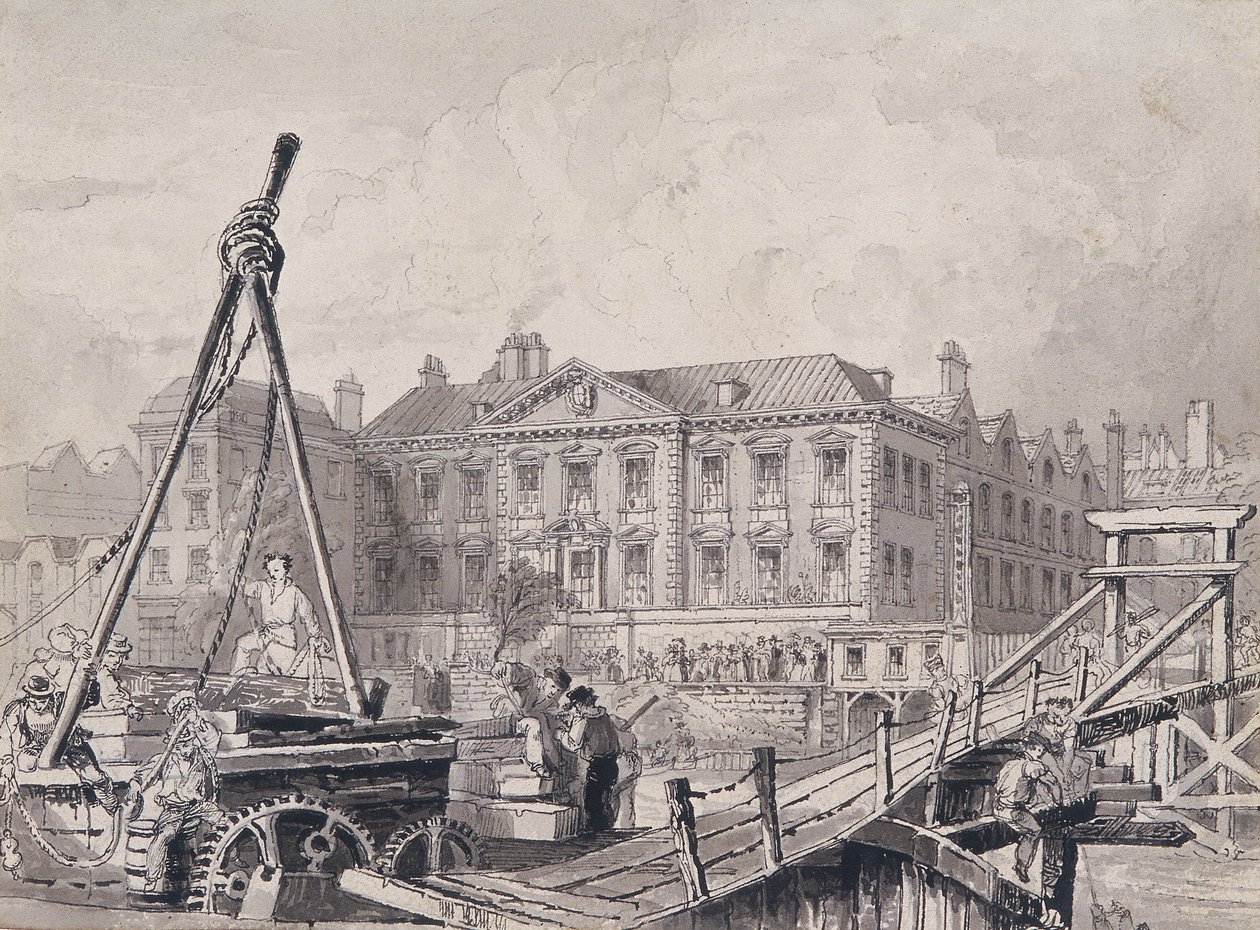 Hala handlarzy rybami od północnego wschodu, Londyn, ok. 1835 r. autorstwa John Woods