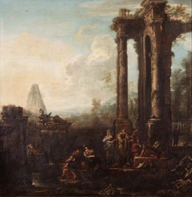 Capriccio klasycznych ruin autorstwa John Wootton