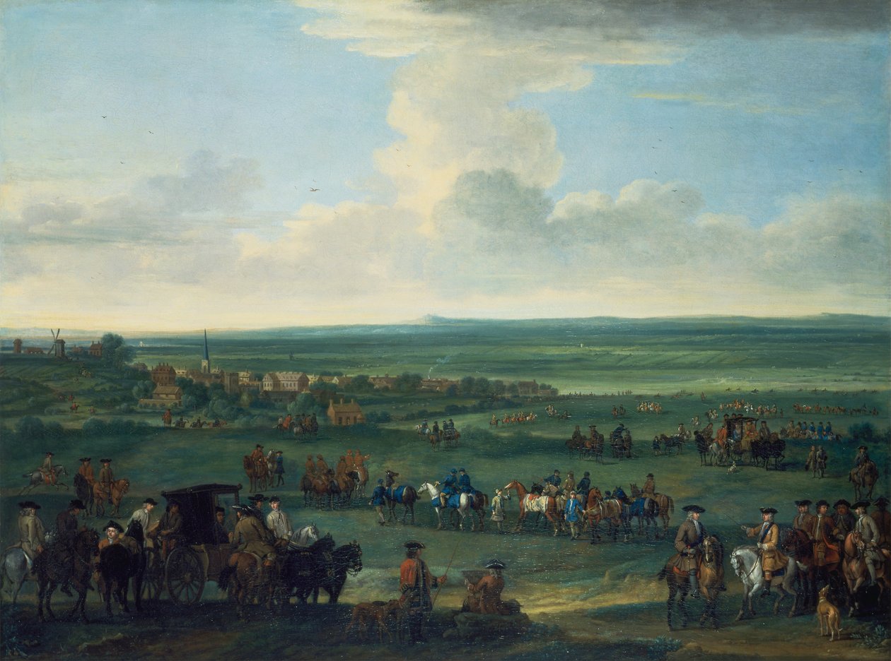 Jerzy I w Newmarket, 4 lub 5 października 1717 r. autorstwa John Wootton