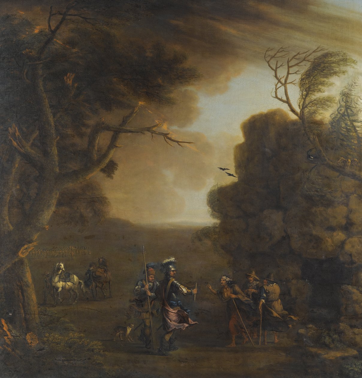 Makbet i Banko spotykają trzy czarownice, 1759 autorstwa John Wootton