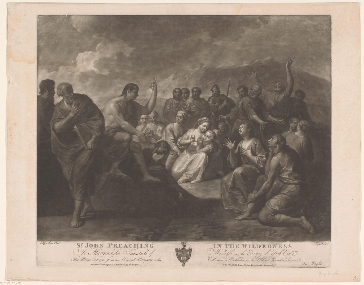 Prediking van Johannesa de Doper Głoszenie św. Jana na pustyni (tytuł na obiekcie) autorstwa John Wright