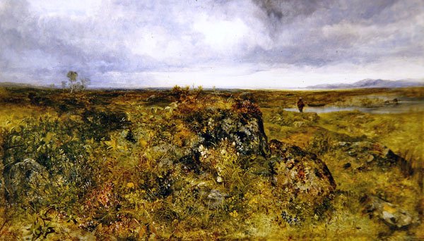 Wędkowanie na rzece (olej na płótnie) autorstwa John Wright Oakes