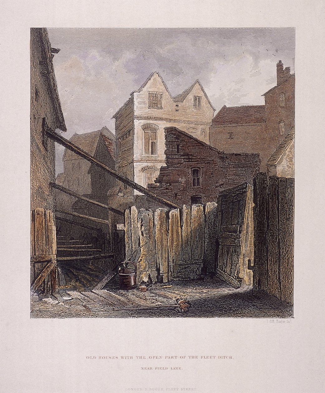 Fleet River, Londyn, 1851 autorstwa John Wykeham Archer