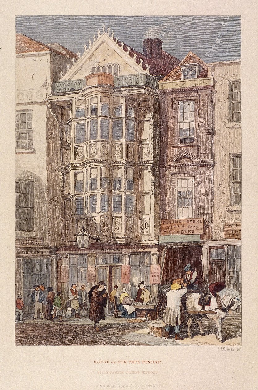 Paul Pindar Tavern, Bishopsgate, Londyn, 1851 autorstwa John Wykeham Archer