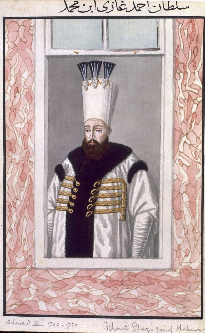Ahmed III (1673-1736) Sułtan 1703-30, z „Seria portretów cesarzy Turcji”, 1808 autorstwa John Young