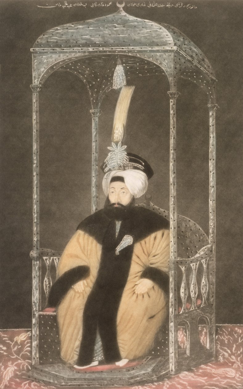 Mahmud II (1785-1839) Sułtan 1808-39, z „Seria portretów cesarzy Turcji”, 1815 (mezzotinta) autorstwa John Young