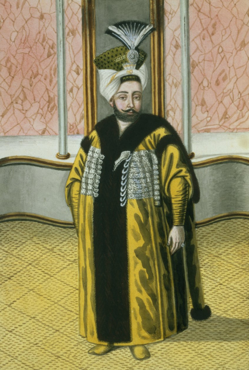 Mustapha IV (1779-1808) Sułtan w latach 1807-1808, z serii „Portrety cesarzy Turcji” autorstwa John Young