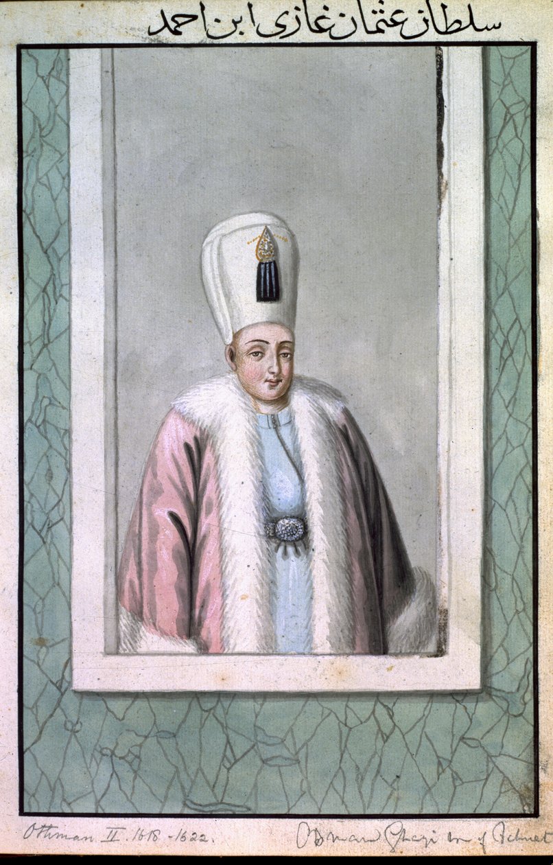 Othman (Osman) II (1603-22) Sułtan w latach 1618-22, z serii „Portrety cesarzy Turcji” autorstwa John Young