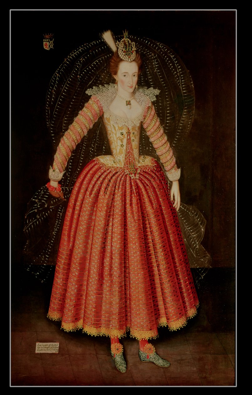 Lucy Harrington, hrabina Bedford, w kostiumie maski zaprojektowanym przez Inigo Jonesa, 1606 autorstwa John de Critz