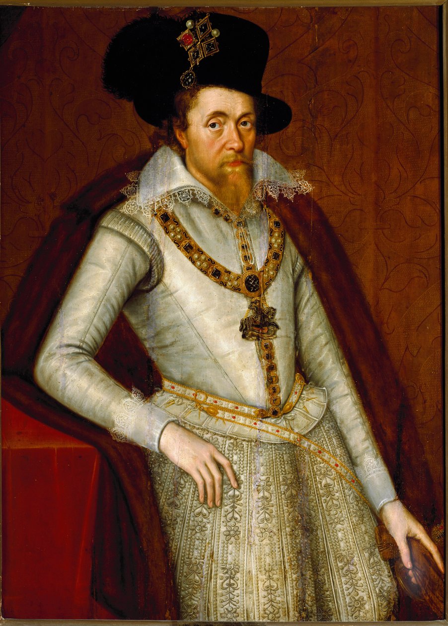 Portret Jakuba I Anglii i VI Szkocji, Rycerzy Orderu Podwiązki, c.1610 (malarstwo) autorstwa John de Critz