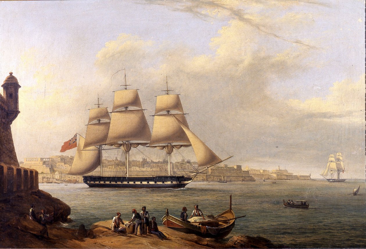 Opuszczanie Wielkiego Portu – Giovanni Schranz XIX wiek (63 x 43 cm) autorstwa John or Giovanni Schranz