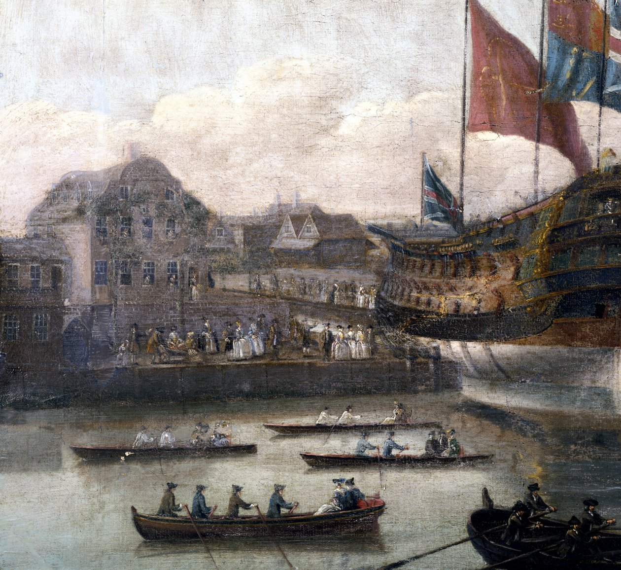 Wodowanie w Deptford Dockyard, ok. 1750 (szczegóły 264190) autorstwa John the Elder Cleveley