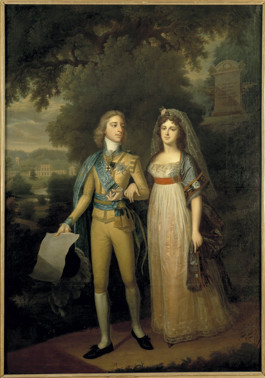 Gustave IV Adolphe de Suede - Portret Gustawa IV Adolfa Szwecji (1778-1837) i Fryderyki Dorothei Wilhelminy z Baden (1781-1826), królowej Szwecji, autorstwa Forsslund, Jonas (1754-1809). olej na płótnie, ok. 1797-1800. Wymiar : 273x195 cm. Muzeum Narodowe  autorstwa Jonas Forsslund