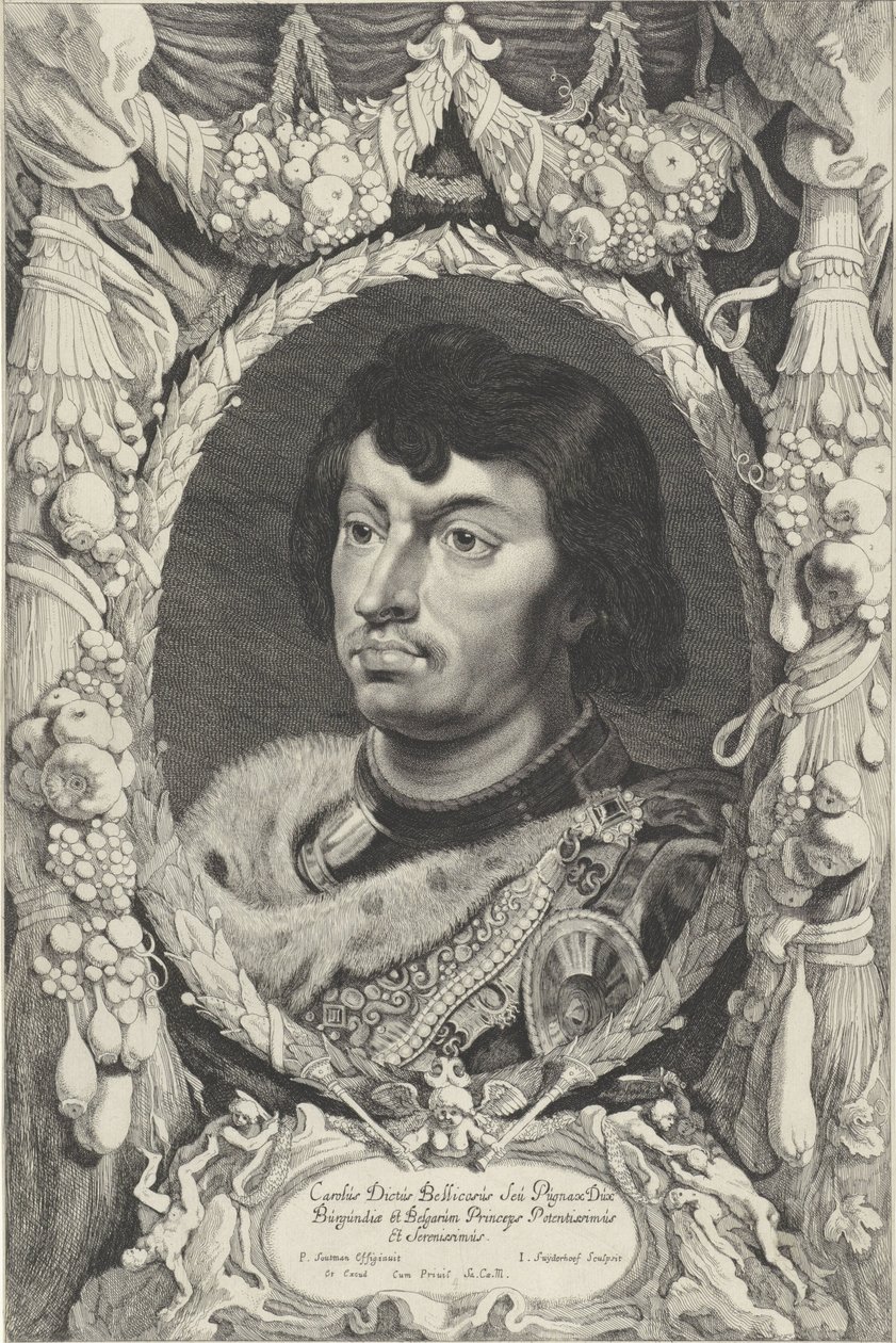 Portret Karola Śmiałego, księcia Burgundii Duces Burgundiae (tytuł serii) autorstwa Jonas Suyderhoef