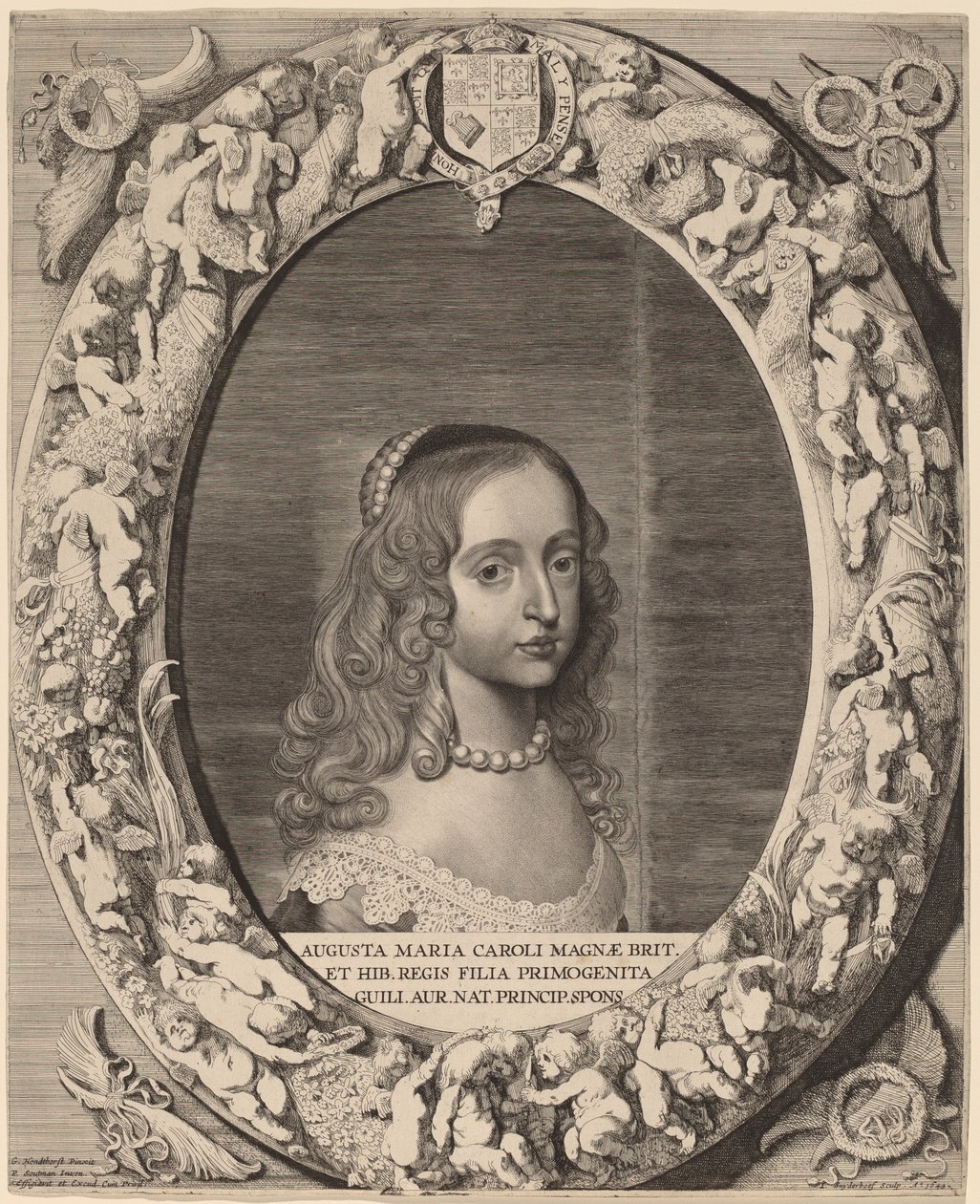 Maria I Stuart autorstwa Jonas Suyderhoff after Gerrit van Honthorst