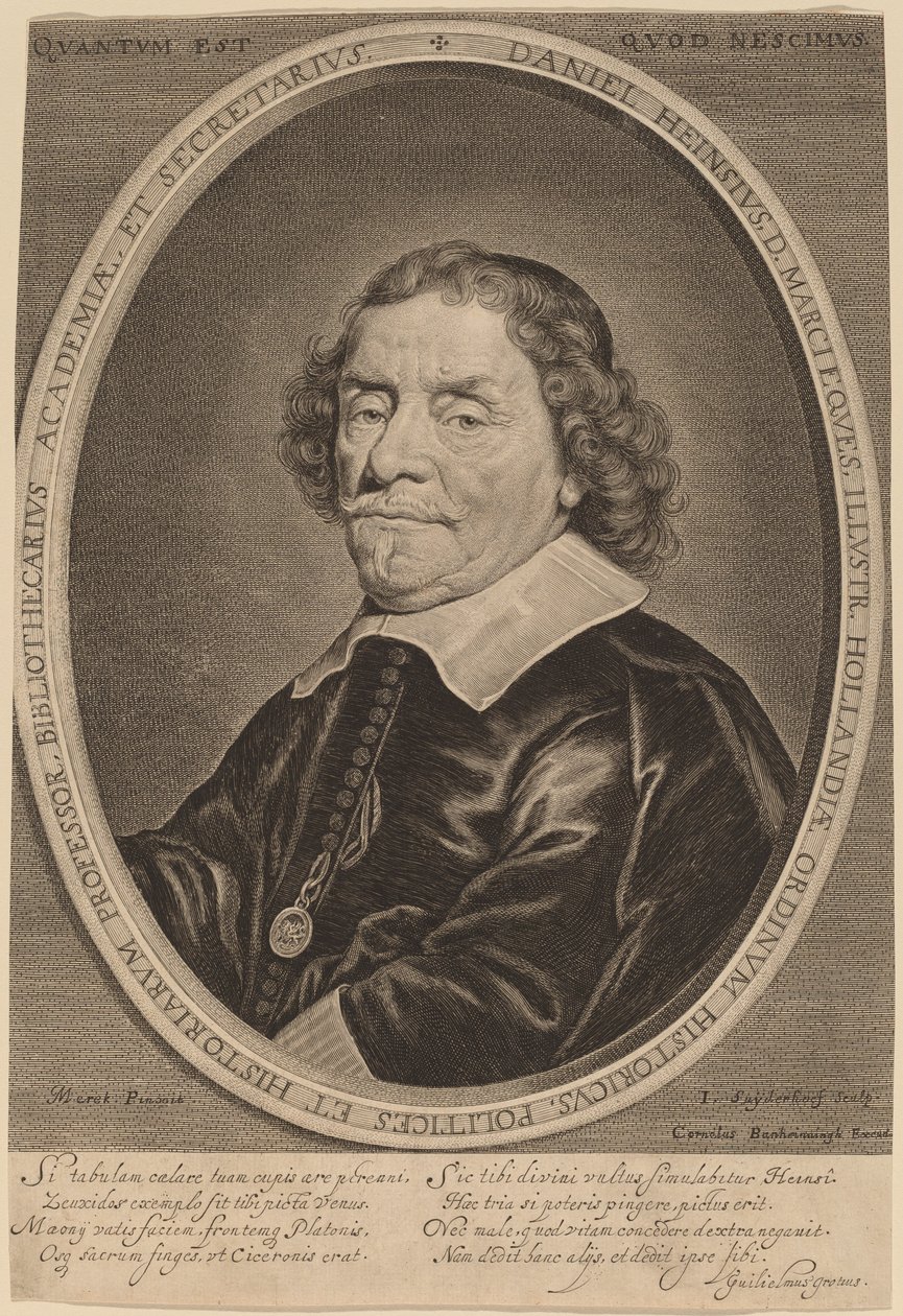 Daniel Heinsius autorstwa Jonas Suyderhoff after Jacob Fransz van der Merck