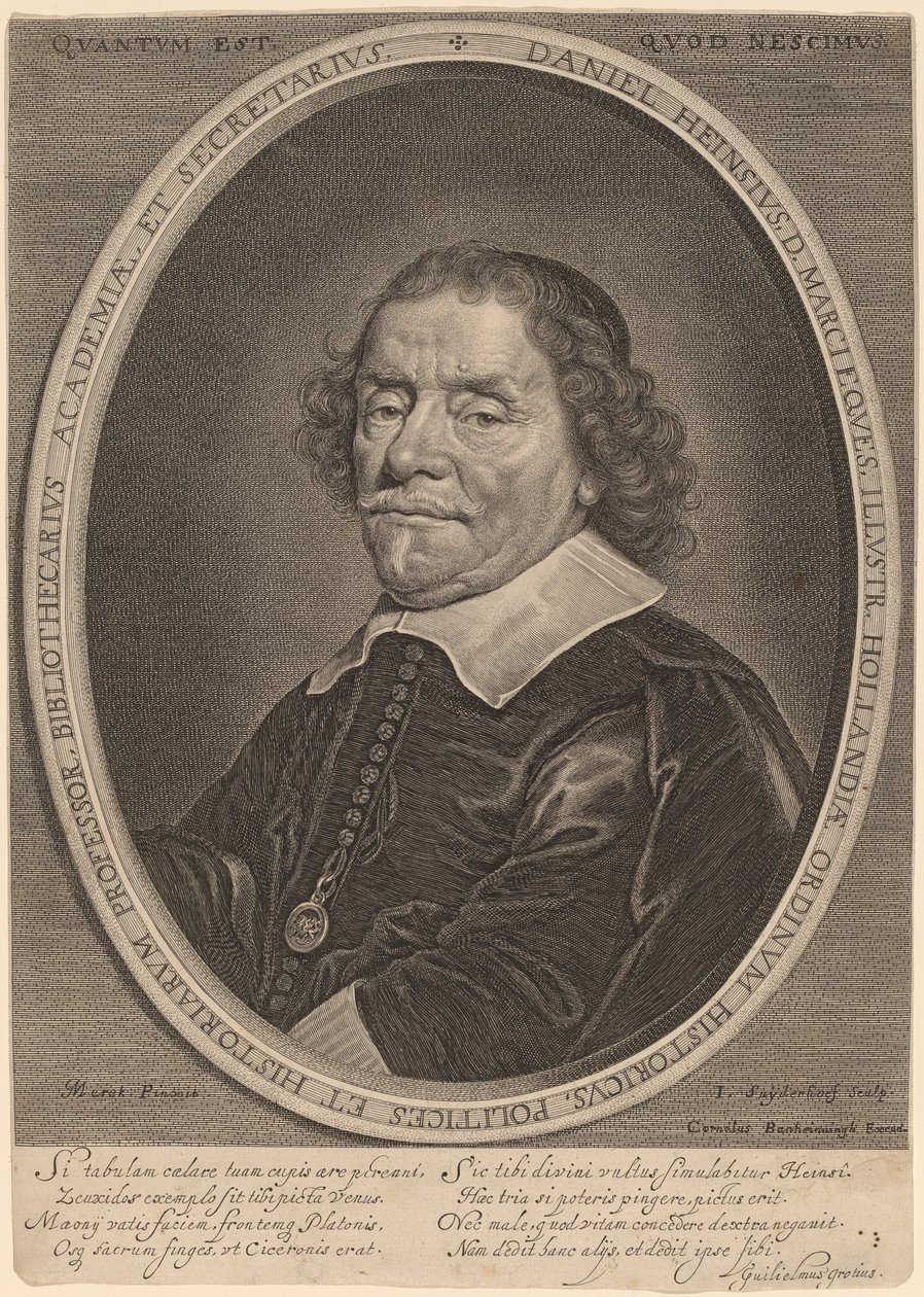 Daniel Heinsius autorstwa Jonas Suyderhoff after Jacob Fransz van der Merck