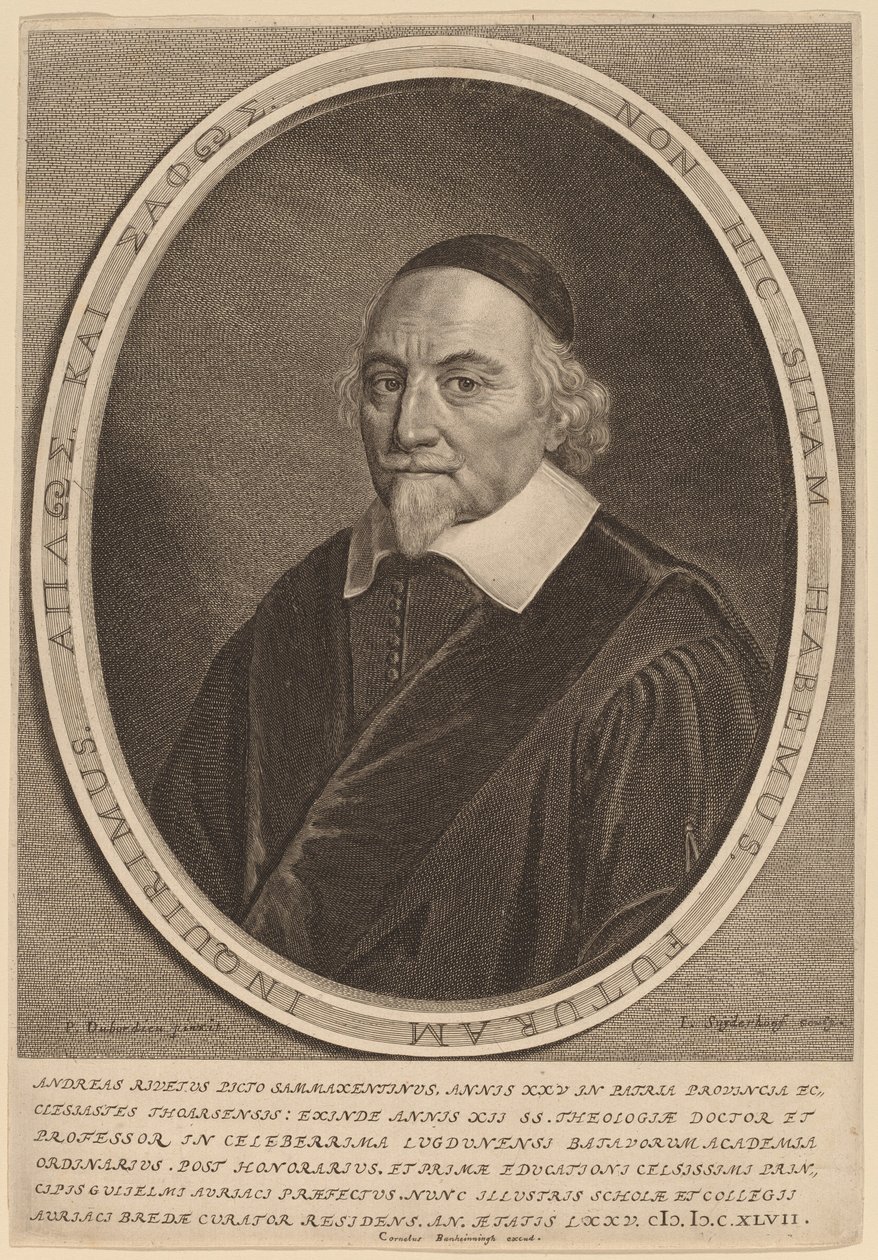 Andreas Rivetus autorstwa Jonas Suyderhoff after Pieter Dubordieu