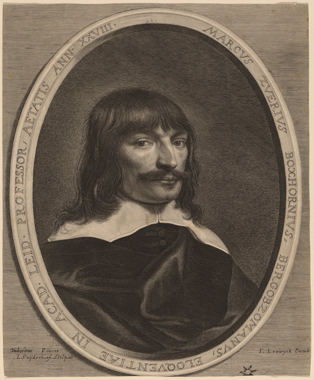 Marcus-Zuerius Boxhorn autorstwa Jonas Suyderhoff after Pieter Dubordieu
