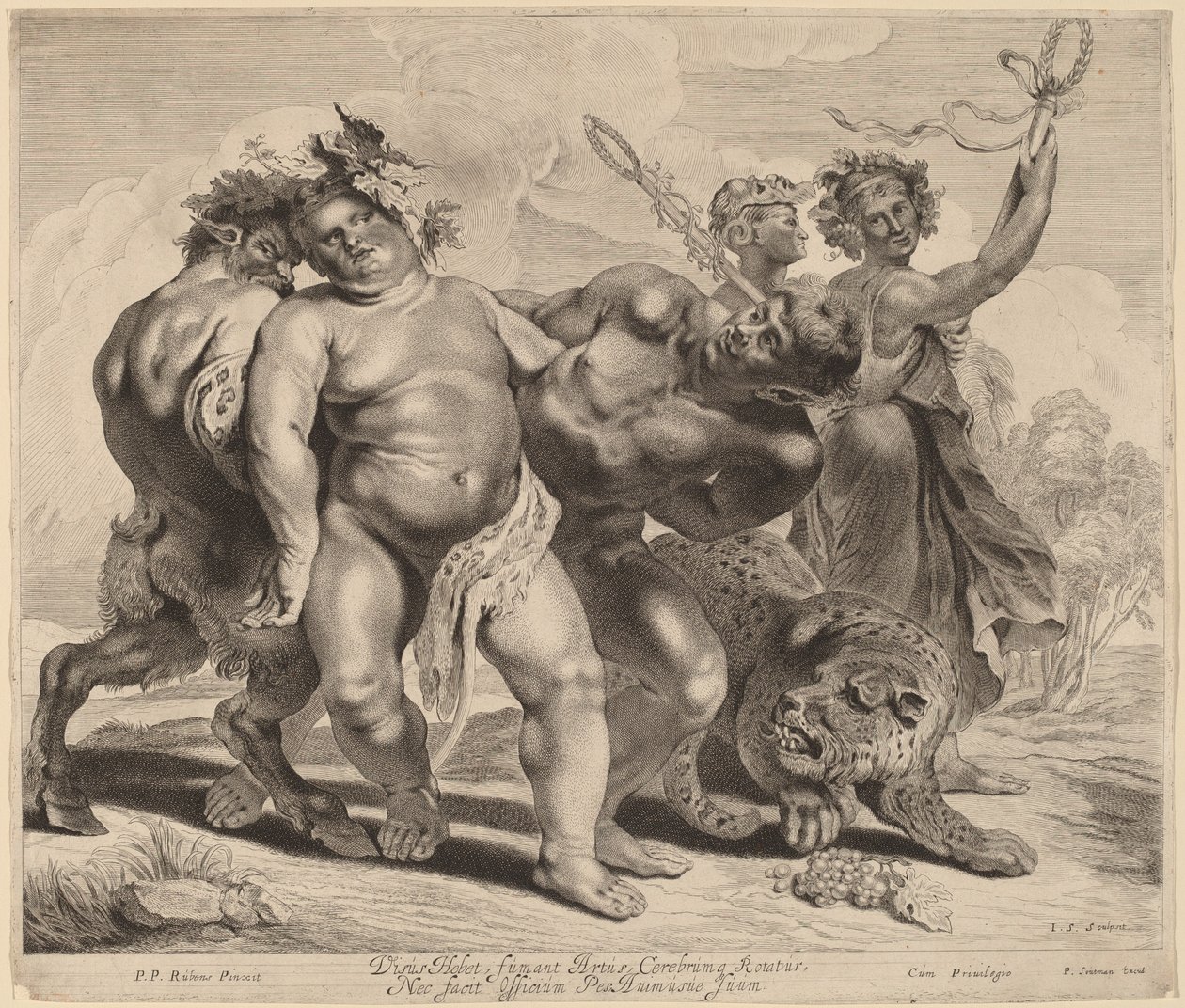 Pijaństwo Bachusa autorstwa Jonas Suyderhoff after Sir Peter Paul Rubens
