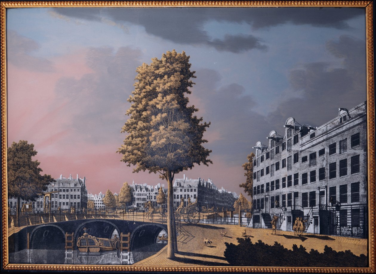 Widok na Herengracht z widokiem na Binnenamstel i Nieuwe Herengracht, Amsterdam, 1776 autorstwa Jonas Zeuner