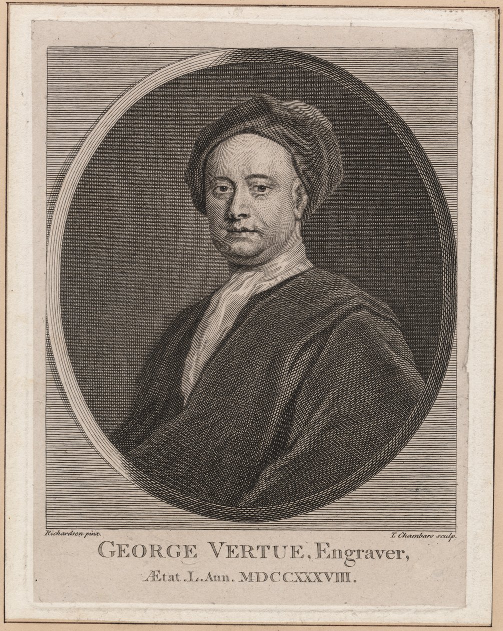 George Vertue, grawerowane przez Thomasa Chambarsa (1724-89), c.1762 autorstwa Jonathan Richardson