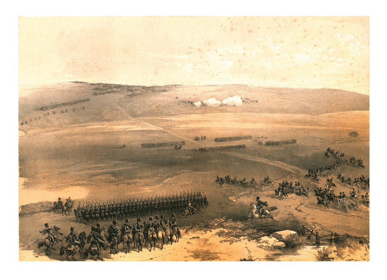 „Sprawa kawalerii na wzgórzach Bułganak – pierwsze działo...1854”, 1855. autorstwa Jonathan Needham