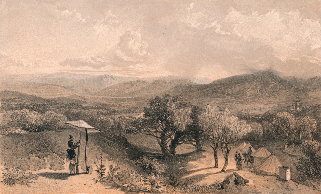 „Dolina Baidar, z willi tylnego Petroskiego, patrząc na wschód”, 1856 r. autorstwa Jonathan Needham