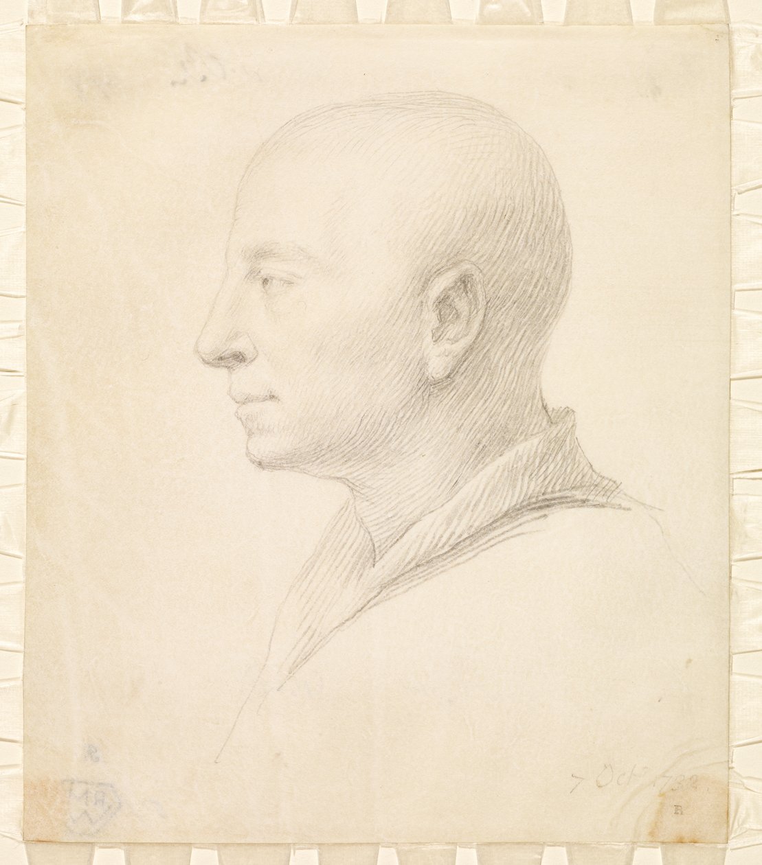 Autoportret z profilu, 7 października 1732 autorstwa Jonathan Richardson