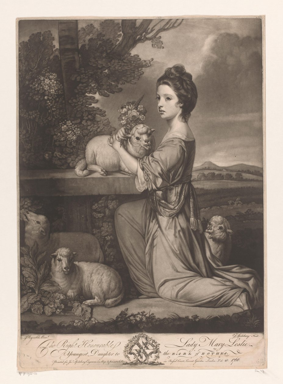 Portret van Mary Leslie The Right Honorable Lady Mary Leslie (tytuł na obiekcie) autorstwa Jonathan Spilsbury