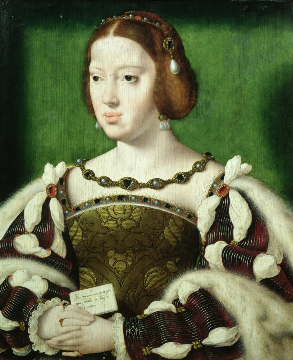 Królowa Eleonora Francji (tempera na panelu) autorstwa Joos van Cleve