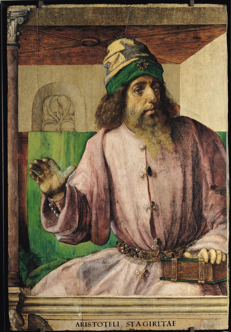 د ارسطو انځور (384-322 BC)، c.1475 poli autorstwa Joos van Gent