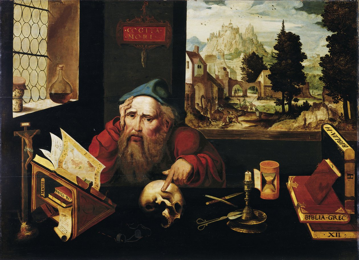 Święty Hieronim w swojej celi, 1520s autorstwa Joos van Cleve