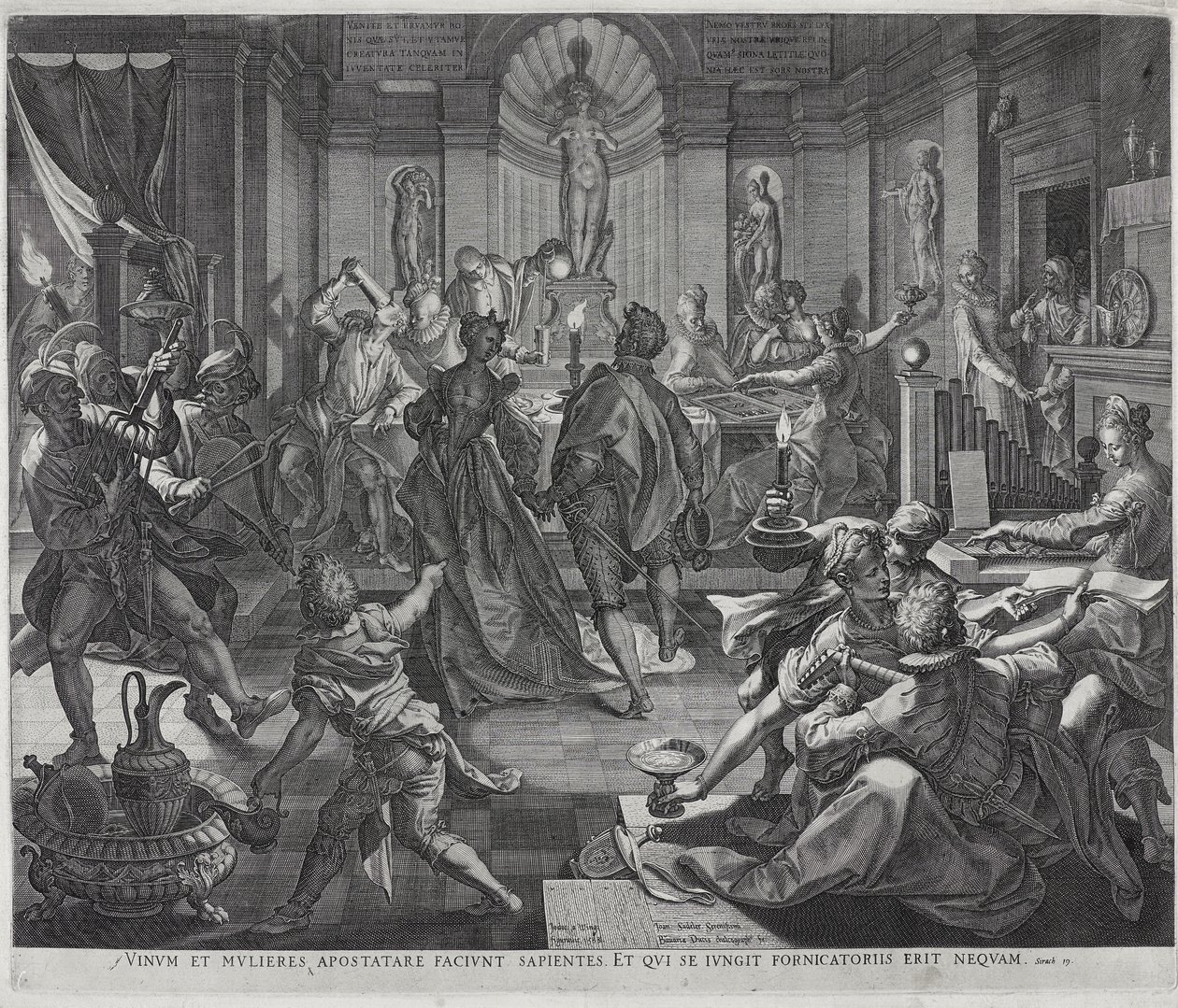 Dom Złej Sławy, rytowany przez Johannesa Sadelera I autorstwa Joos or Jodocus van (after) Winghe