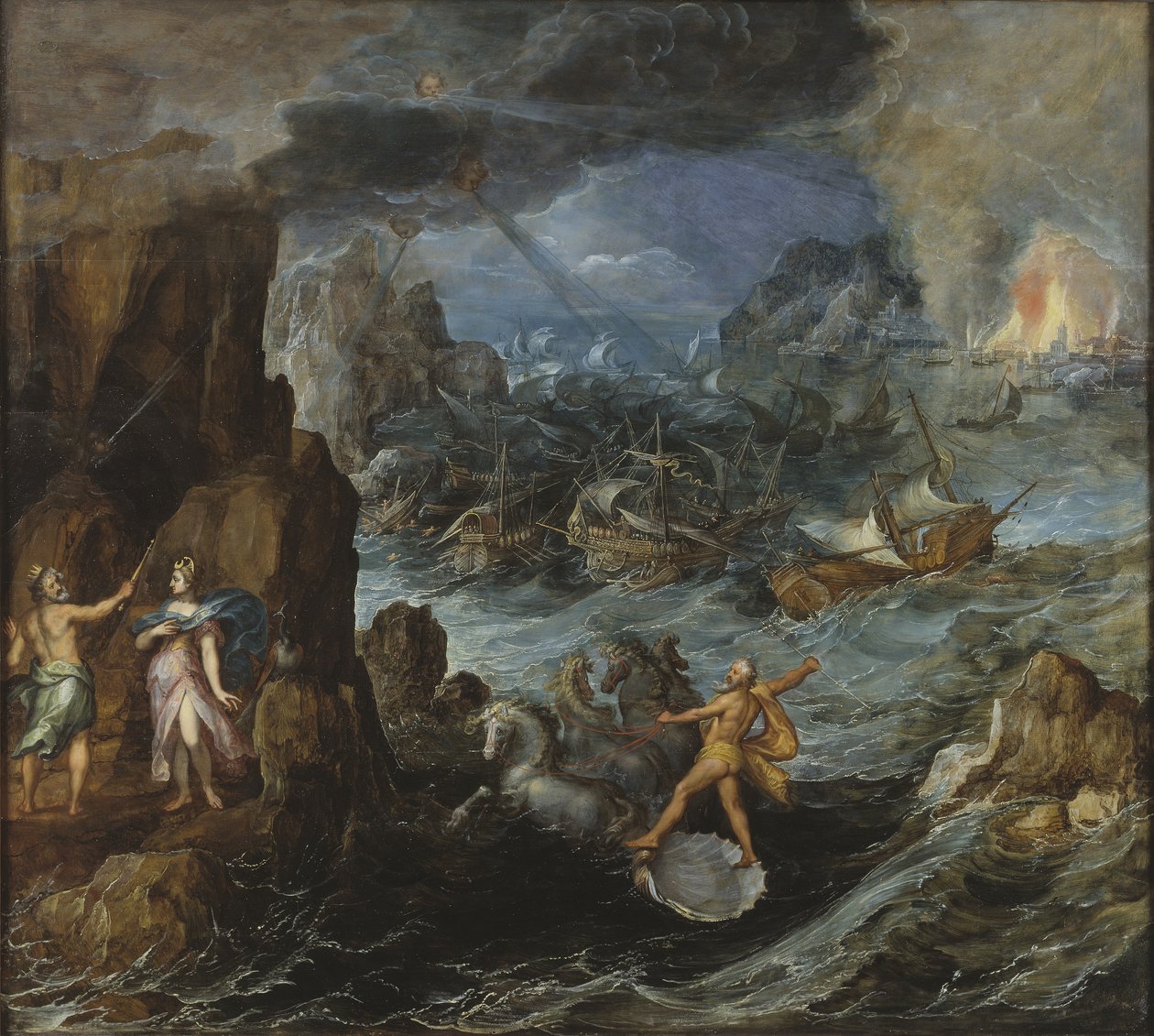 Wrak floty greckiej w drodze do domu z Troi, ok. 1585-90 autorstwa Joos or Josse de Momper
