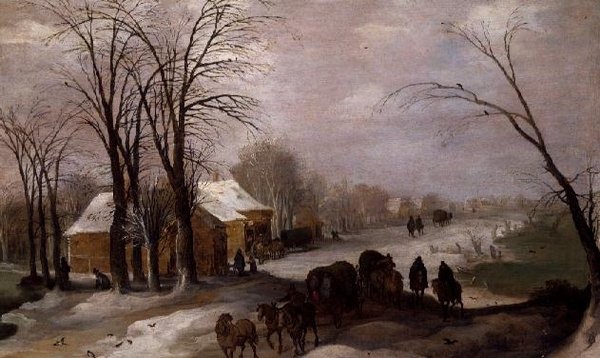 Podróżujący na śniegu autorstwa Joos or Josse de The Younger Momper
