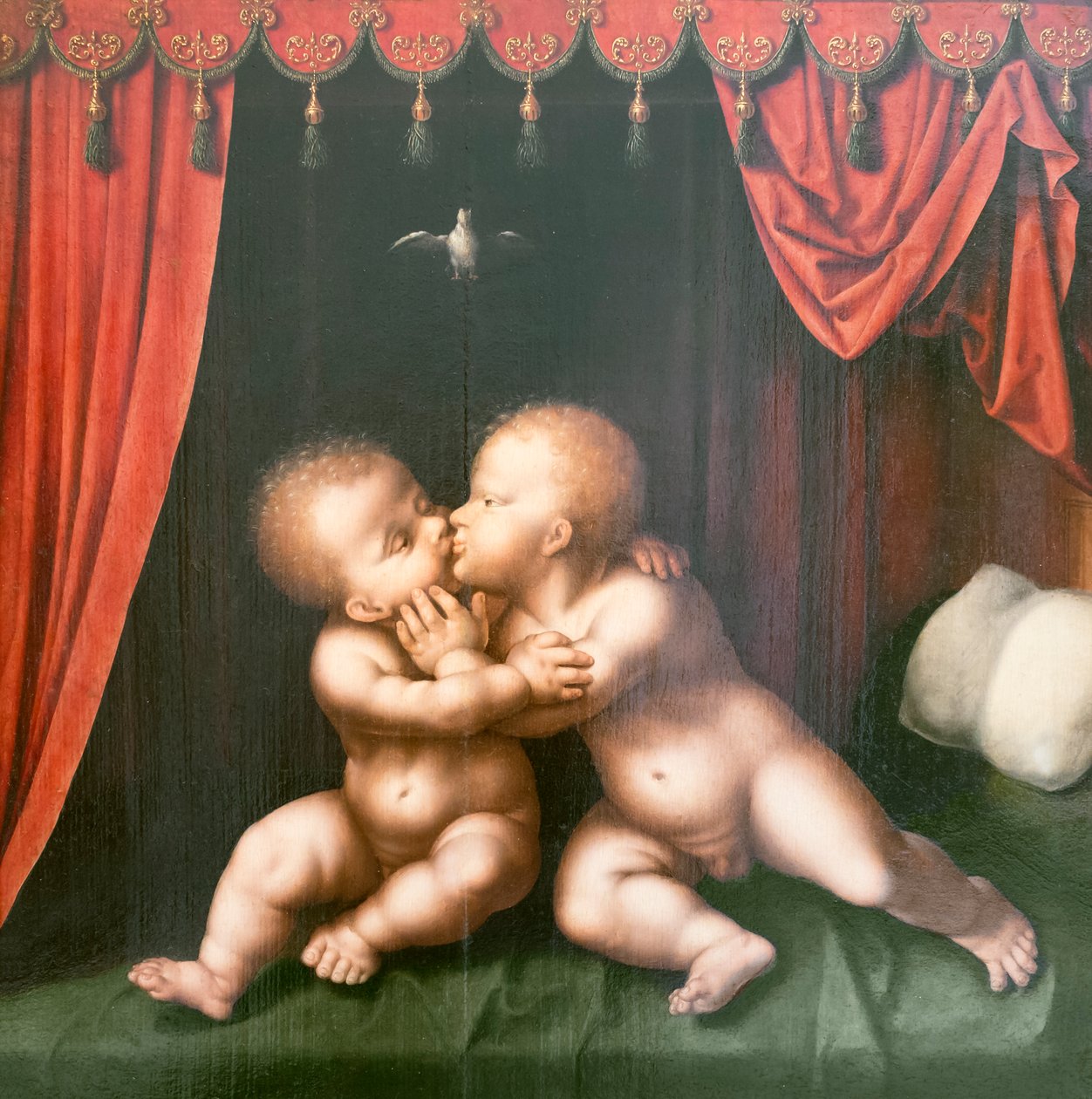 Święte niemowlęta Św. Jana Chrzciciela i Chrystus w objęciach autorstwa Joos van Cleve