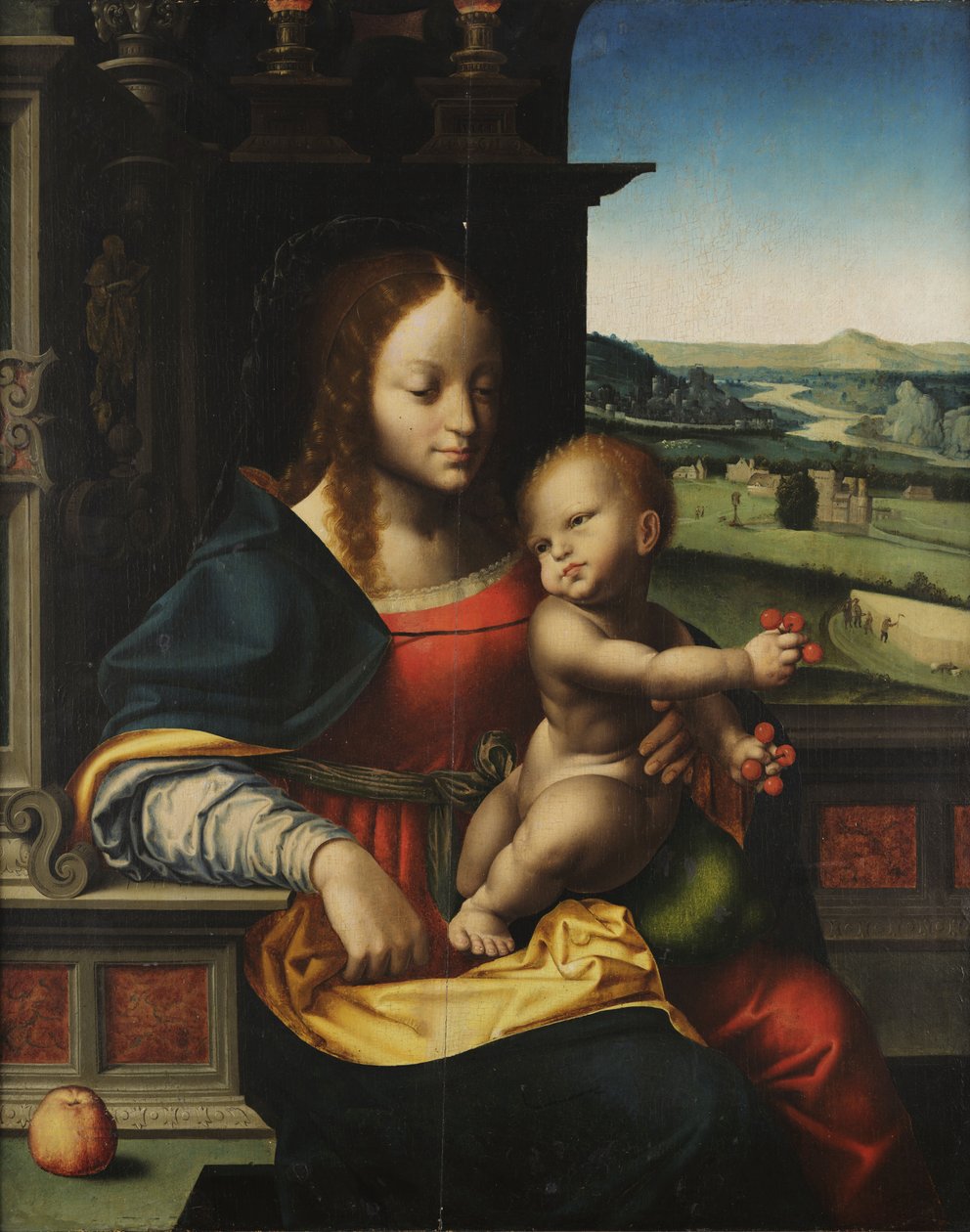 Madonna z Dzieciątkiem i owocami autorstwa Joos van Cleve